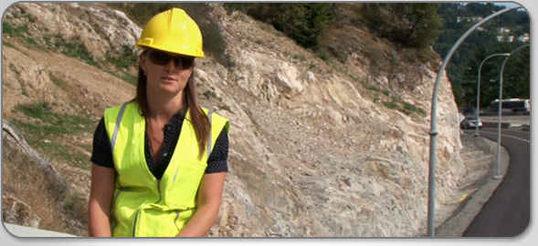 Meet Julie Thoreson, Engineering Technician, as she helps design and construct the Sea-to-Sky Highway.